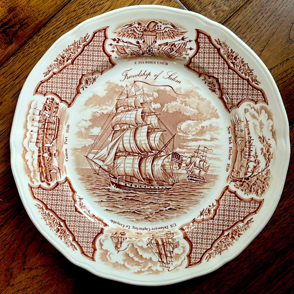 Meakin Collectors Plate Fair Winds Friendship of Salem Copper Engraving England